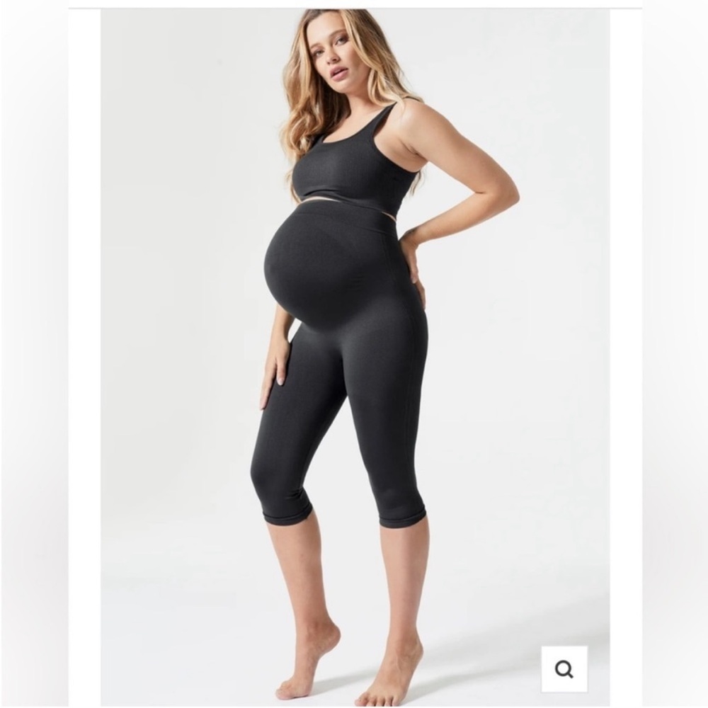 Black Everyday Cropped Maternity Leggings